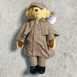 Sherlock Holmes Teddy Bear England by Harrods MerryThought w/ Tags 17" Vintage